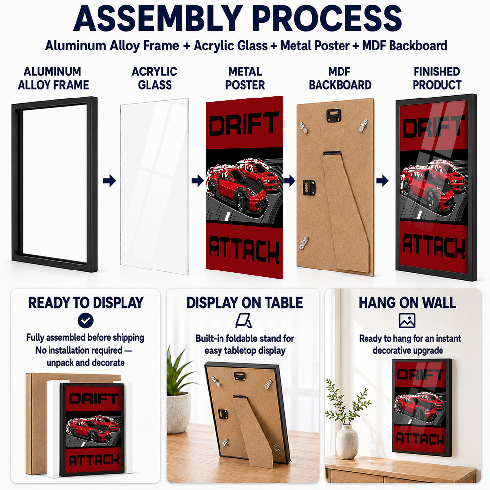 드리프트 어택 카 프레임 금속 프린트 맞춤형 사진 에너 - Car Mirror 리뷰 및 가격