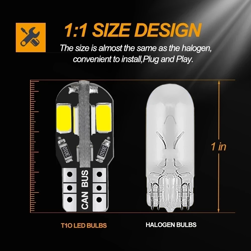 20개/10개 세트 차량용 실내 전구 W5W T10 L - Car Led Light 리뷰 및 가격