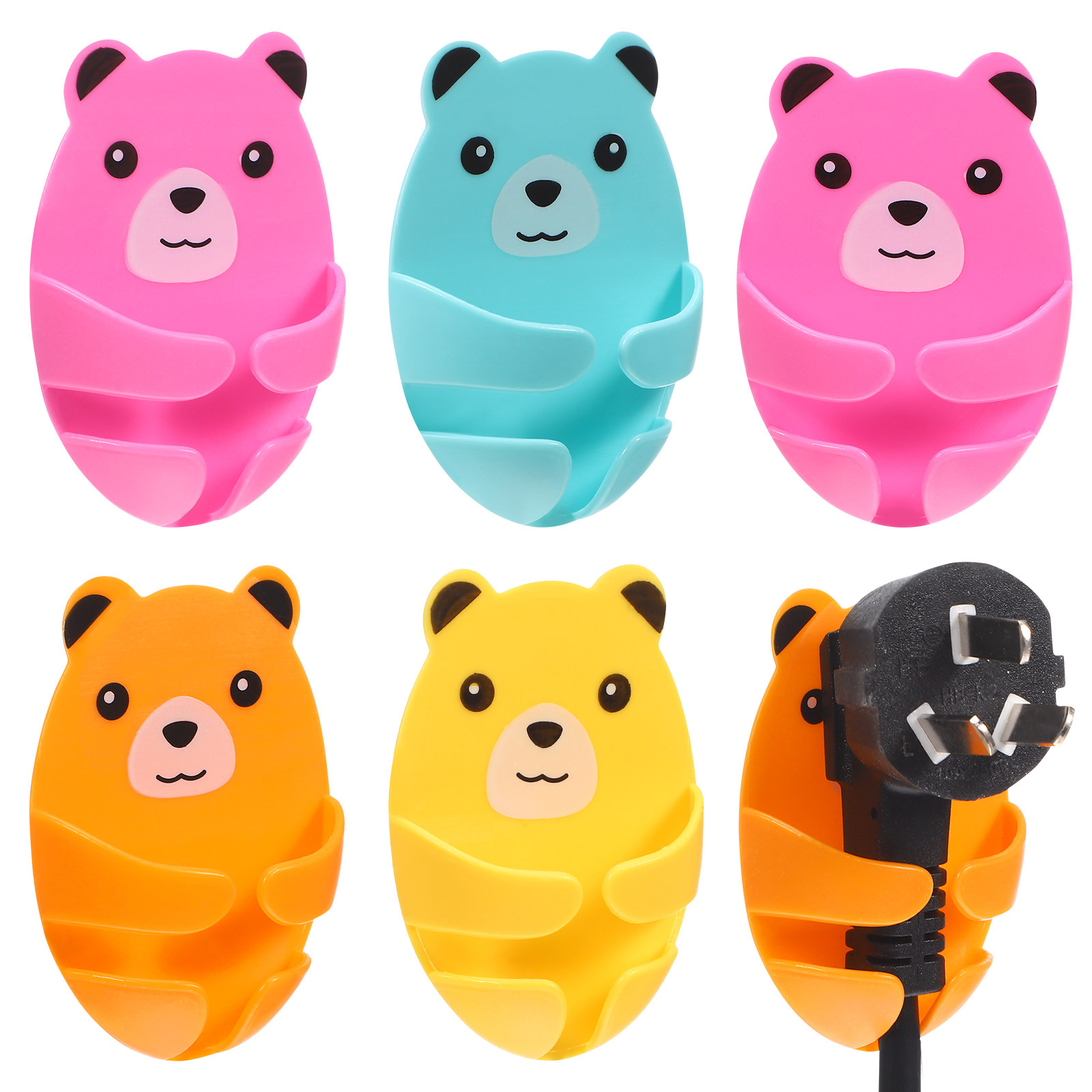 12개입 귀여운 곰 모양의 접착식 코드 클립, 드릴 없 - Car Cable Organizer 리뷰 및 가격