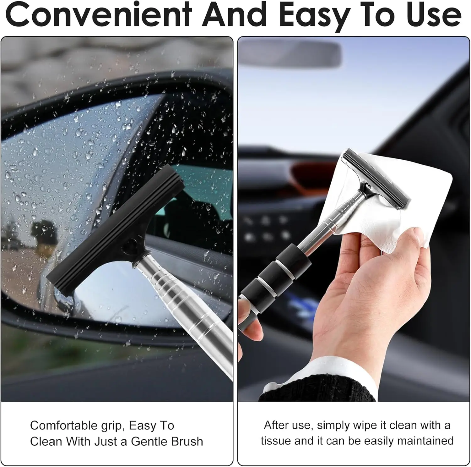 백미러 윈드스크린 와이퍼 접이식 휴대용 고무 스퀴지 청 - Car Wiper 리뷰 및 가격